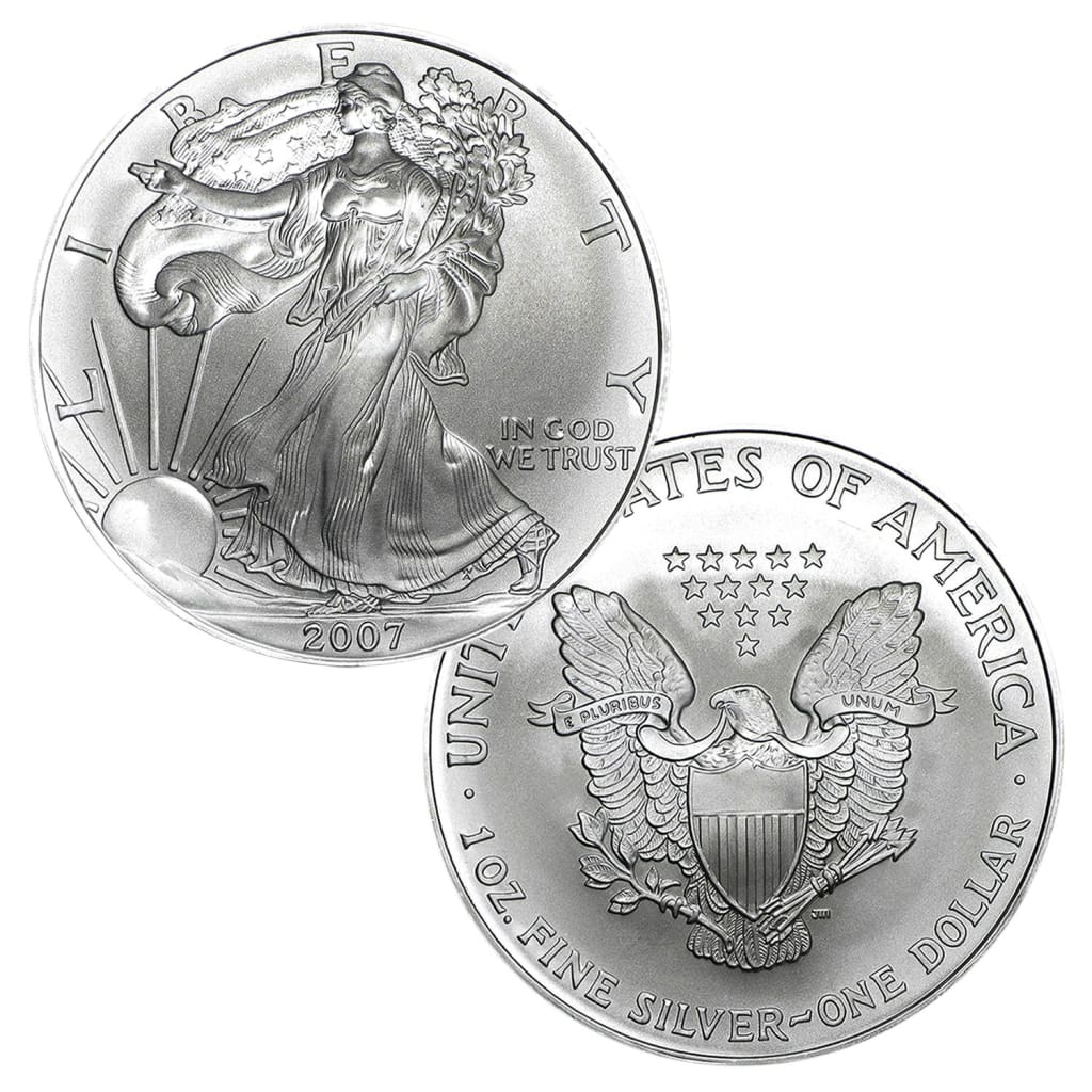 2007 $1 American Silver Eagles BU In US Mint Gift Box