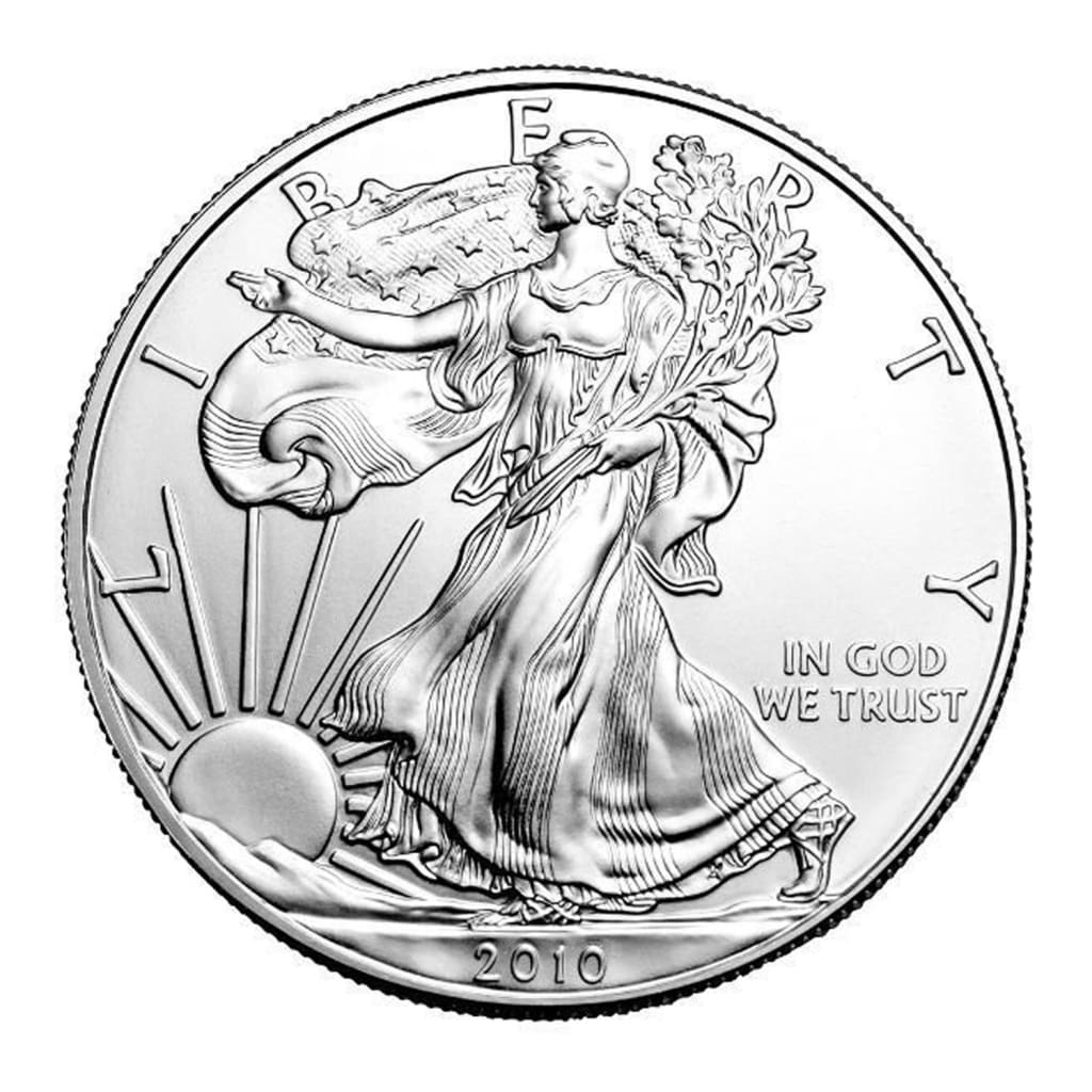 2010 $1 American Silver Eagle Snaplock Holder - Fathers Day Fishing Design