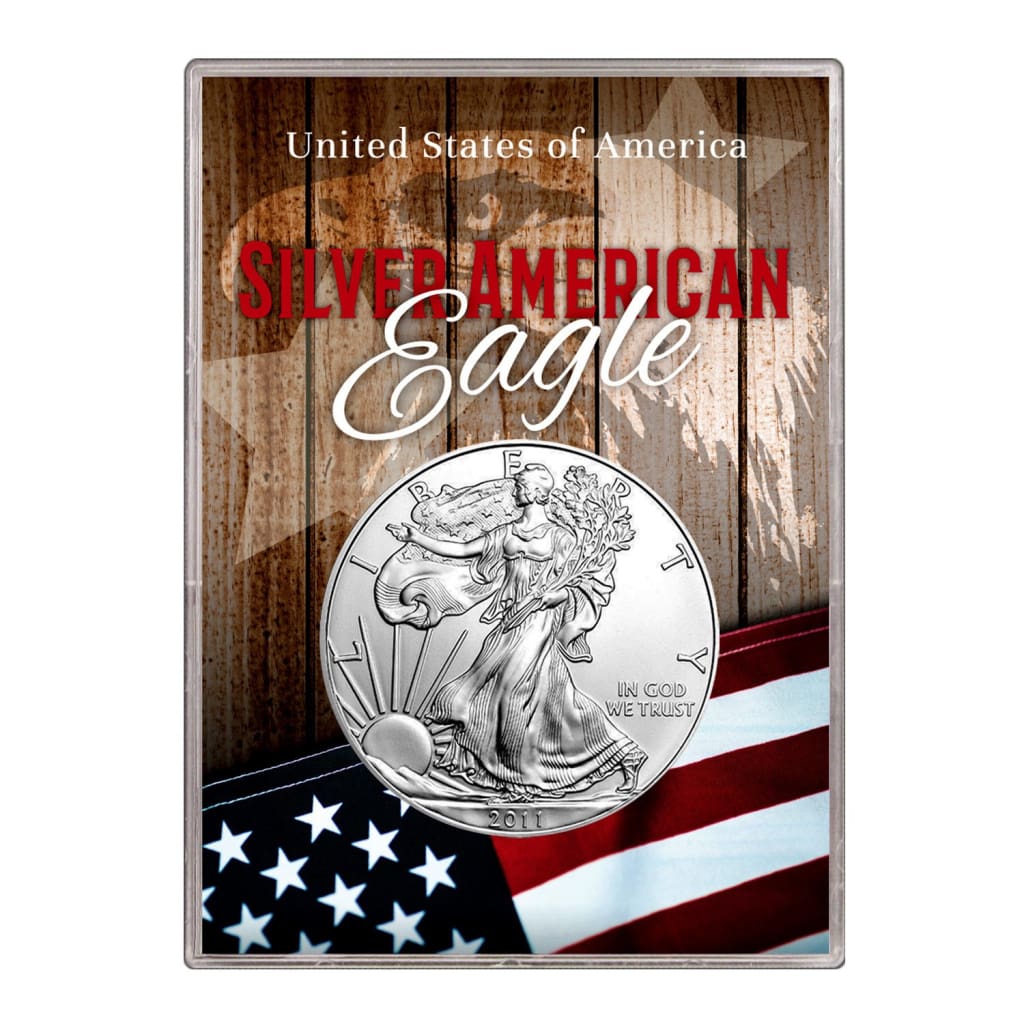 2011 $1 American Silver Eagle Gift Holder Flag and Eagle Design