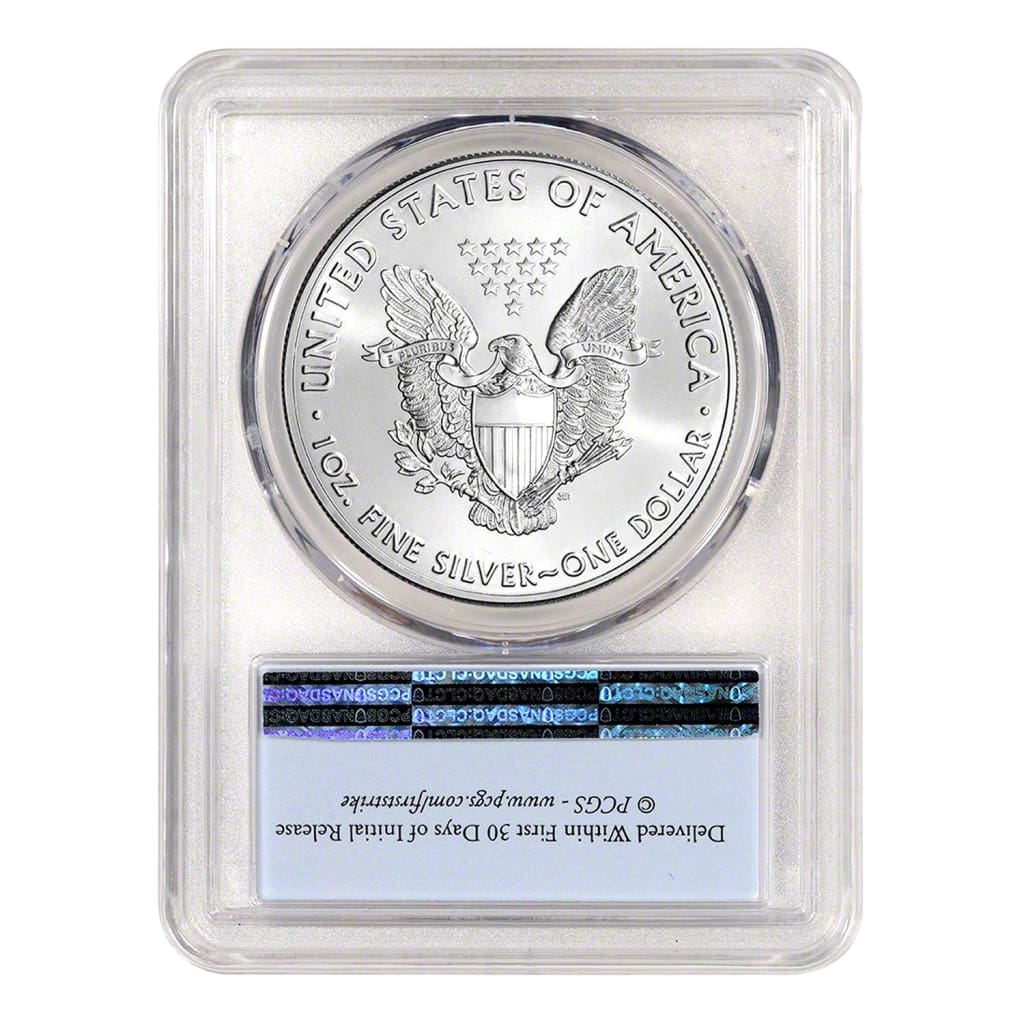 2016 $1 American Silver Eagle MS69 PCGS - First Strike BCK