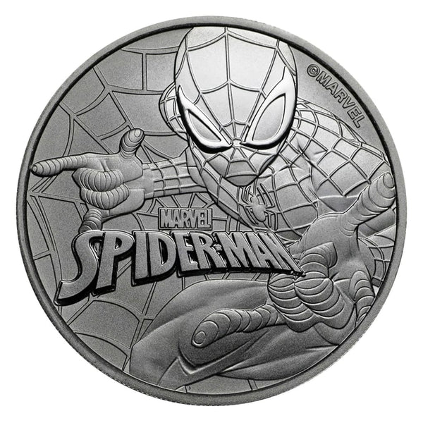 2017 $1 Tuvalu 1 oz .999 Silver Marvel Series Spiderman™ BU