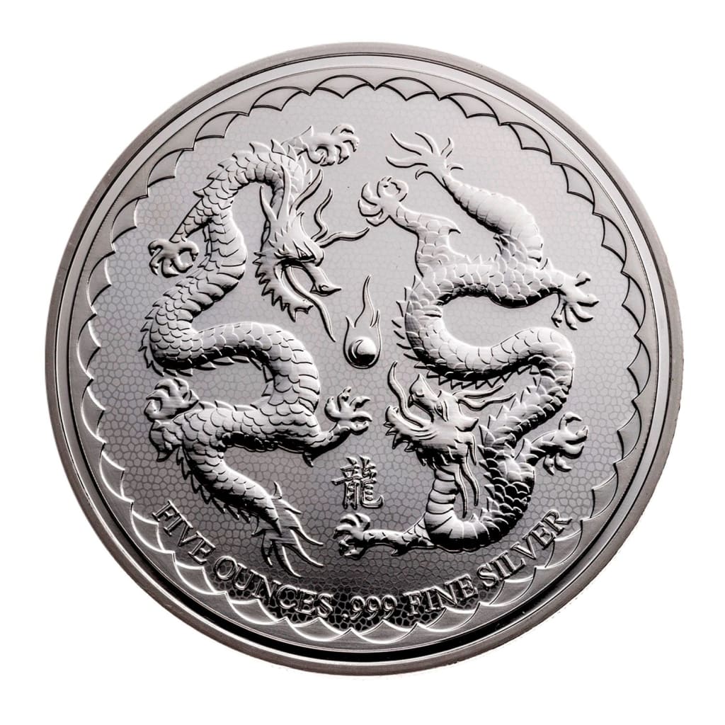 2018 1 Oz .999 Silver Niue Double Dragon $2