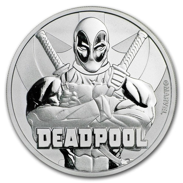 2018 $1 Tuvalu 1 oz .999 Silver Marvel Series Deadpool BU – Great