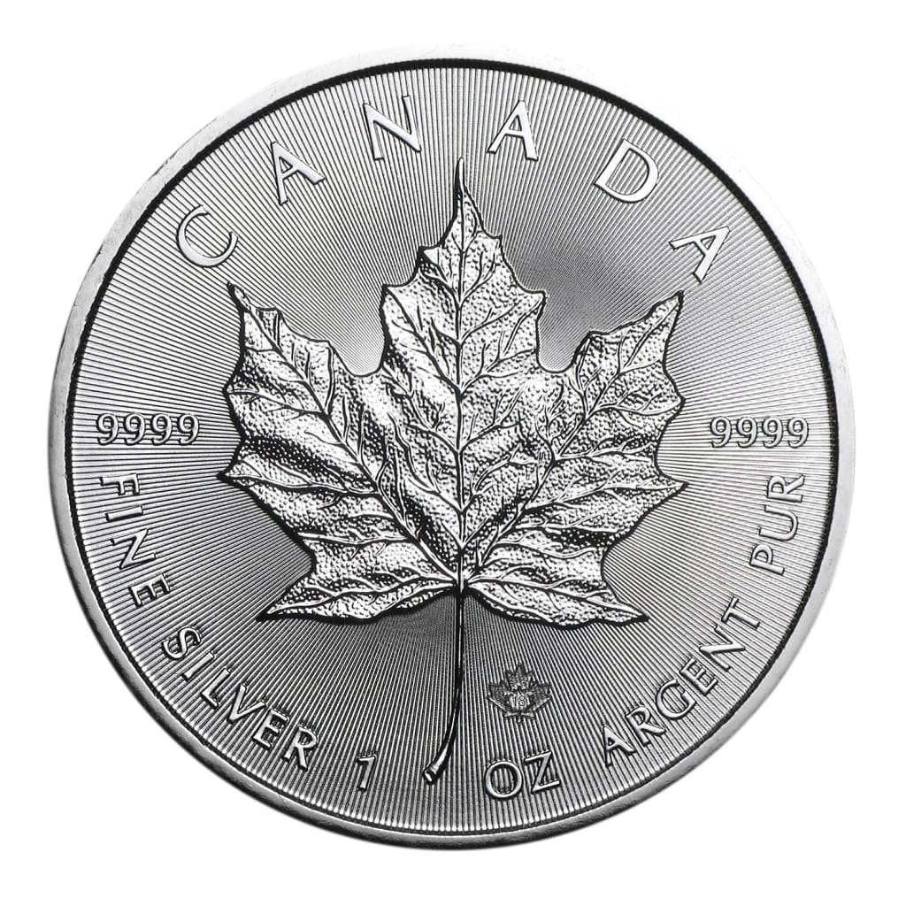 2018 $5 Canadian Maple Leaf - 1 Troy Ounce .9999 Silver BU