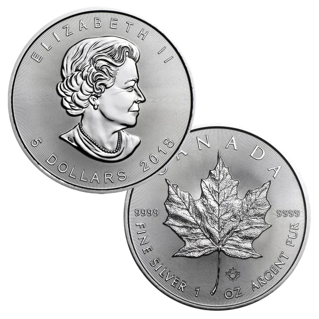 2018 $5 Canadian Maple Leaf - 1 Troy Ounce .9999 Silver BU