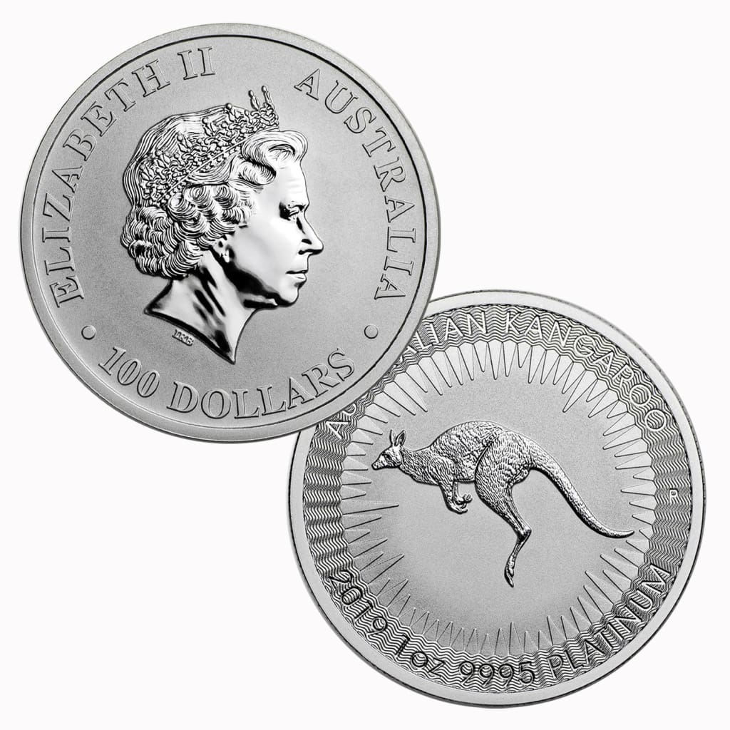 2019 1oz .9995 Platinum $100 Australian Kangaroo BU