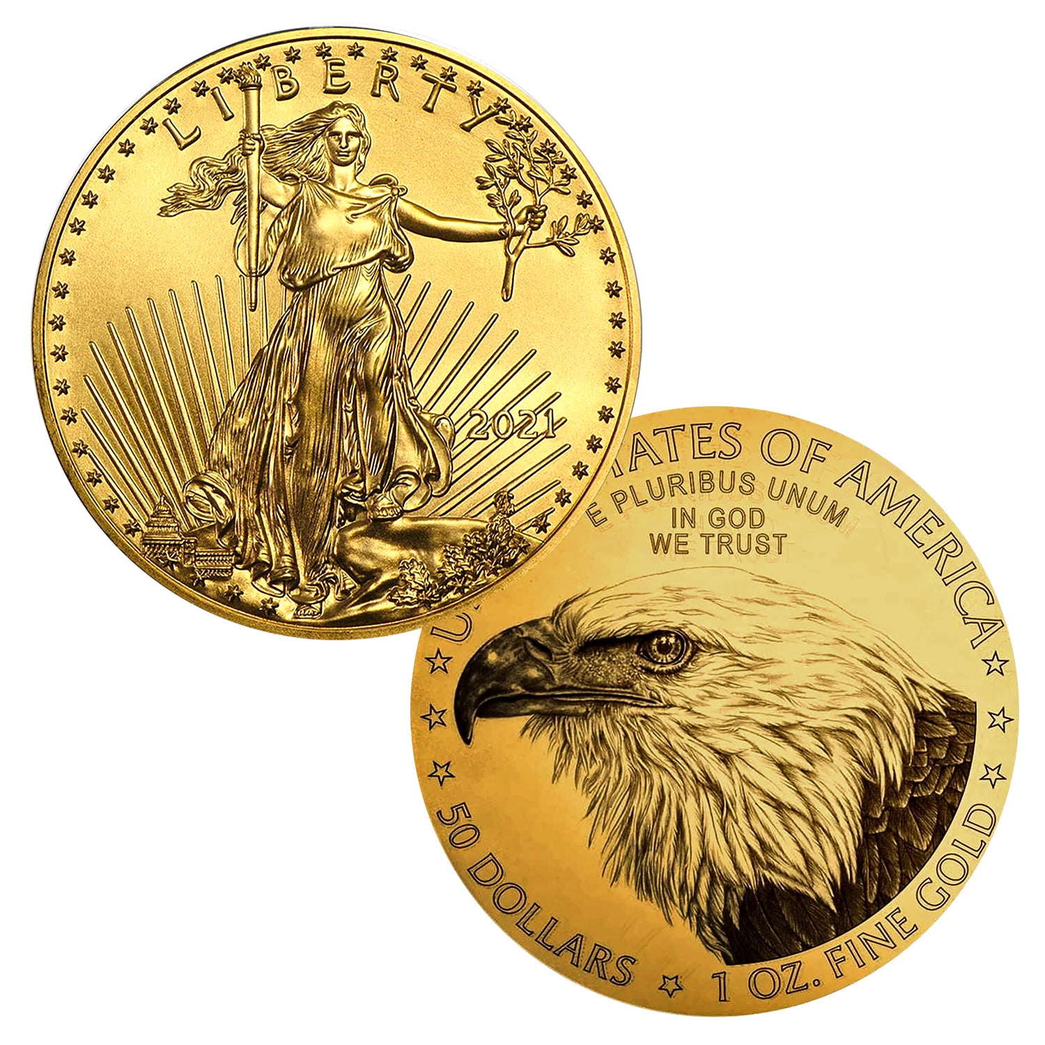 2021 $50 1 oz Gold American Eagle BU Brilliant Uncirculated - New Design