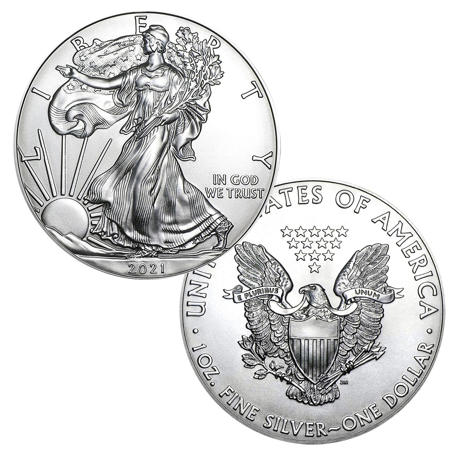 2021 $1 American Silver Eagle Coin In US Mint Gift Box