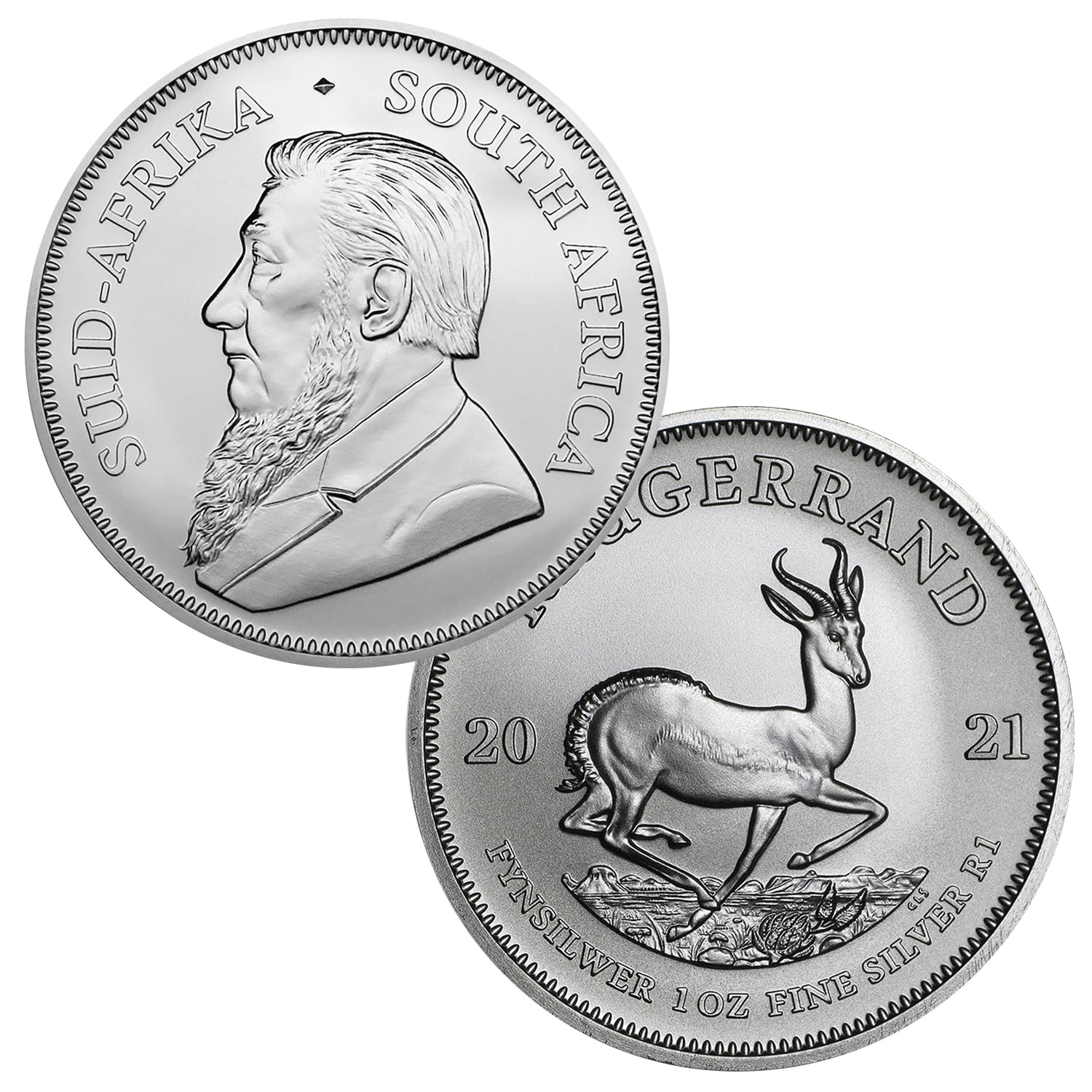 2021 South Africa .999 Silver Krugerrand 1 oz - 1 Rand