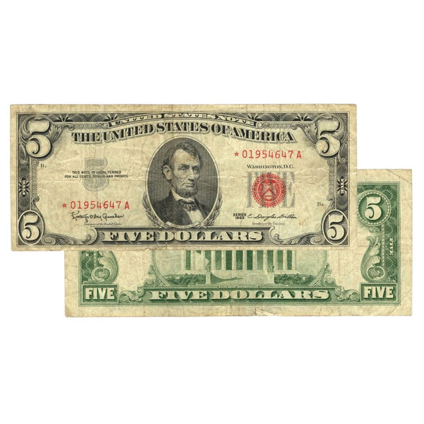 Sold at Auction: 1963 RED MARK 5 DOLLAR BILL