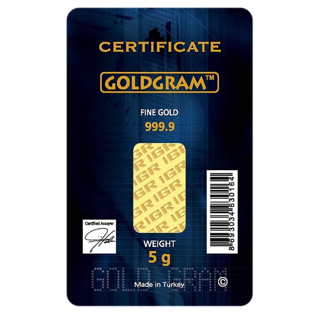 5 Gram .9999 Gold Bar - Istanbul Gold Refinery