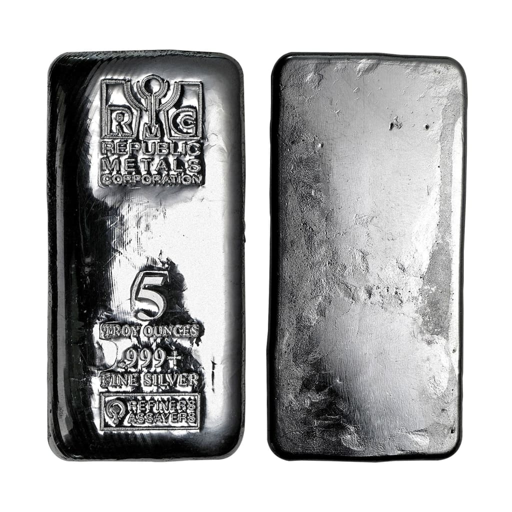 5 Ounce Republic Metals .999 Silver Cast Bar