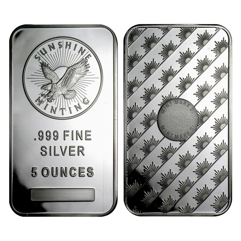 5 Ounce Sunshine Minting .999 Silver Eagle Bar