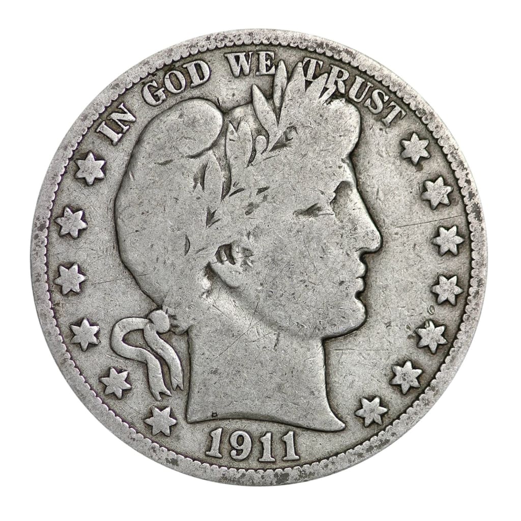 90% Silver Barber Half Dollars Average Circulated