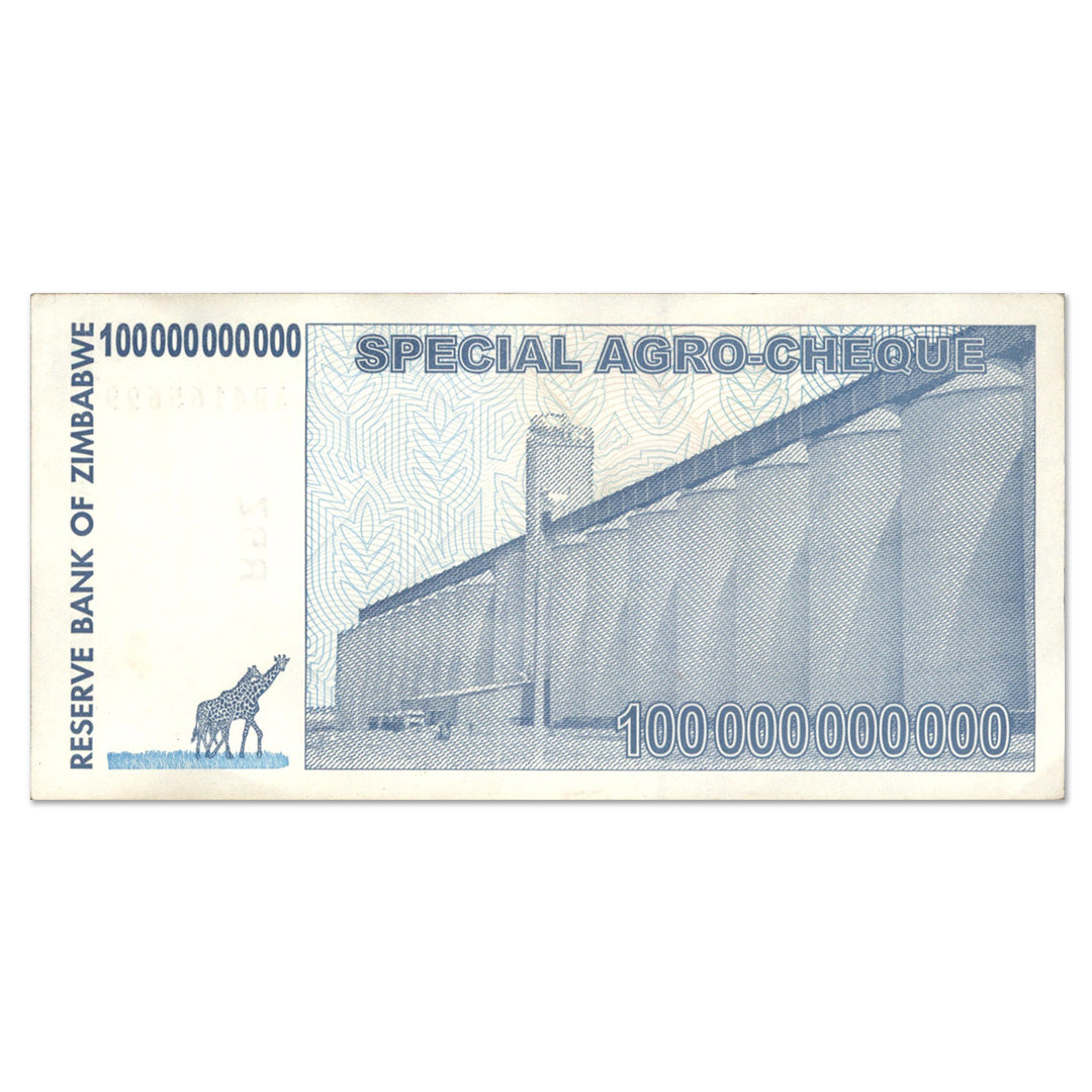 100 Billion Zimbabwe AGRO-CHEQUE UNCIRCULATED 2008