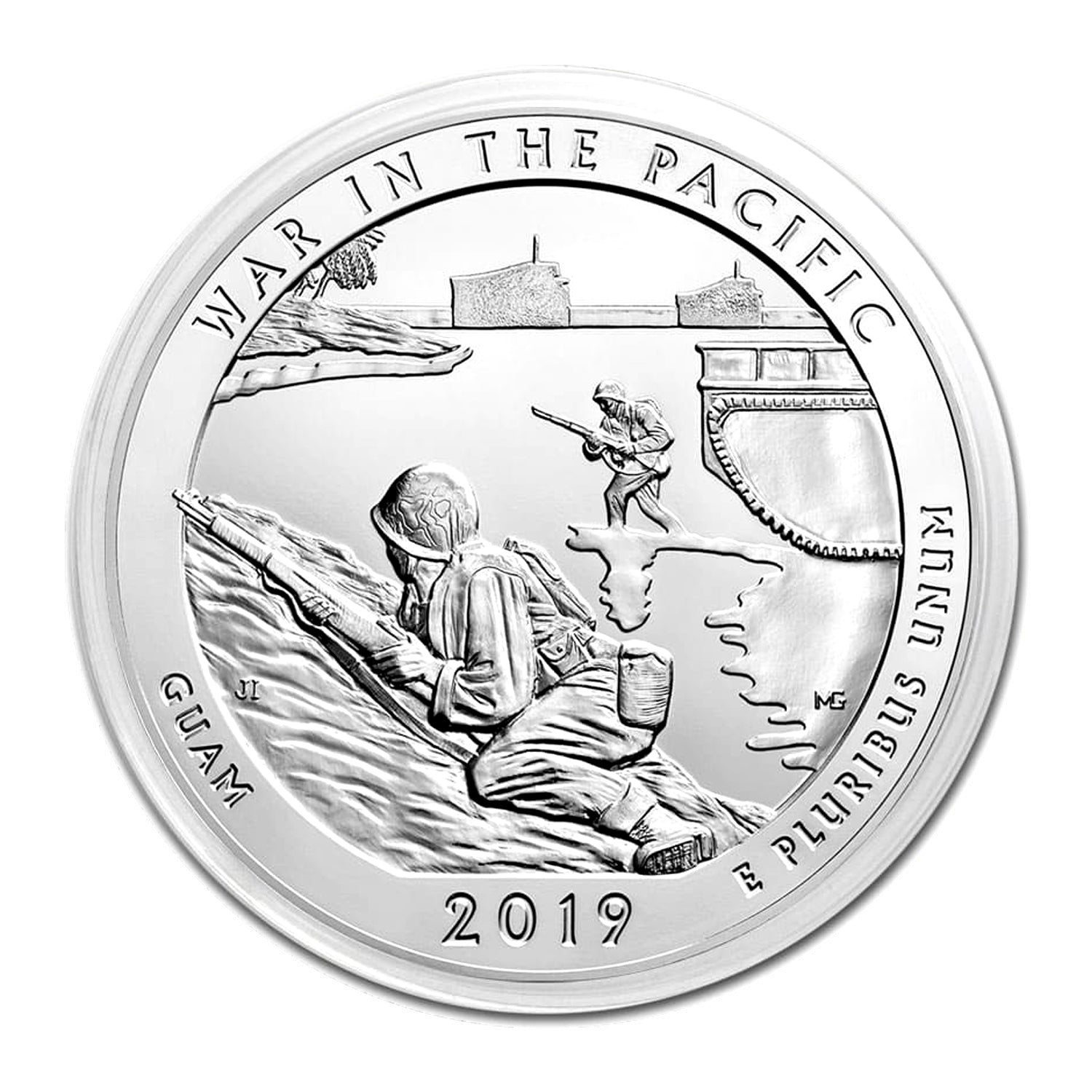 2019 $.25 5 oz W Silver America the Beautiful War in the Pacific, Guam