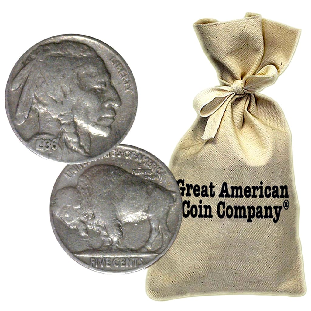 Bag of 1000 Buffalo Nickels - Full Date Circulated