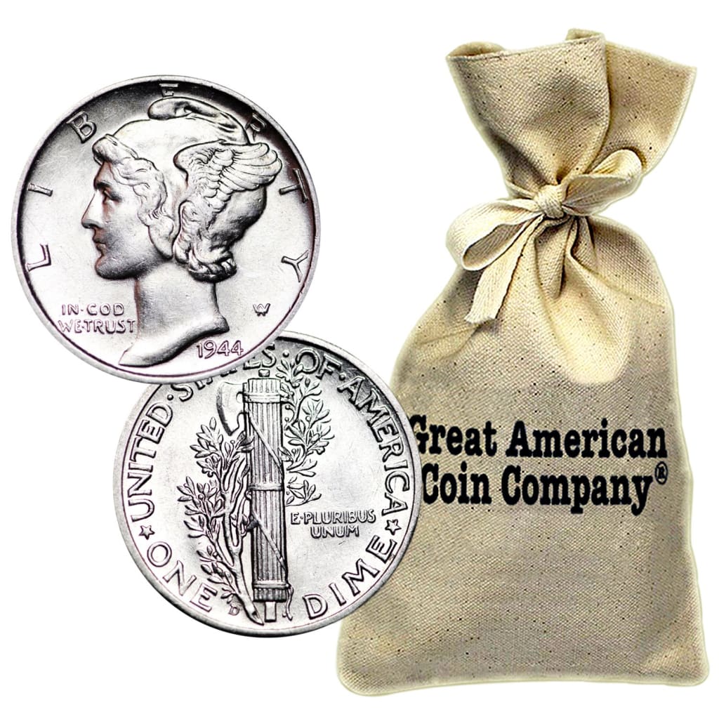 Bag of $50 Face 90% Silver Mercury Dimes BU