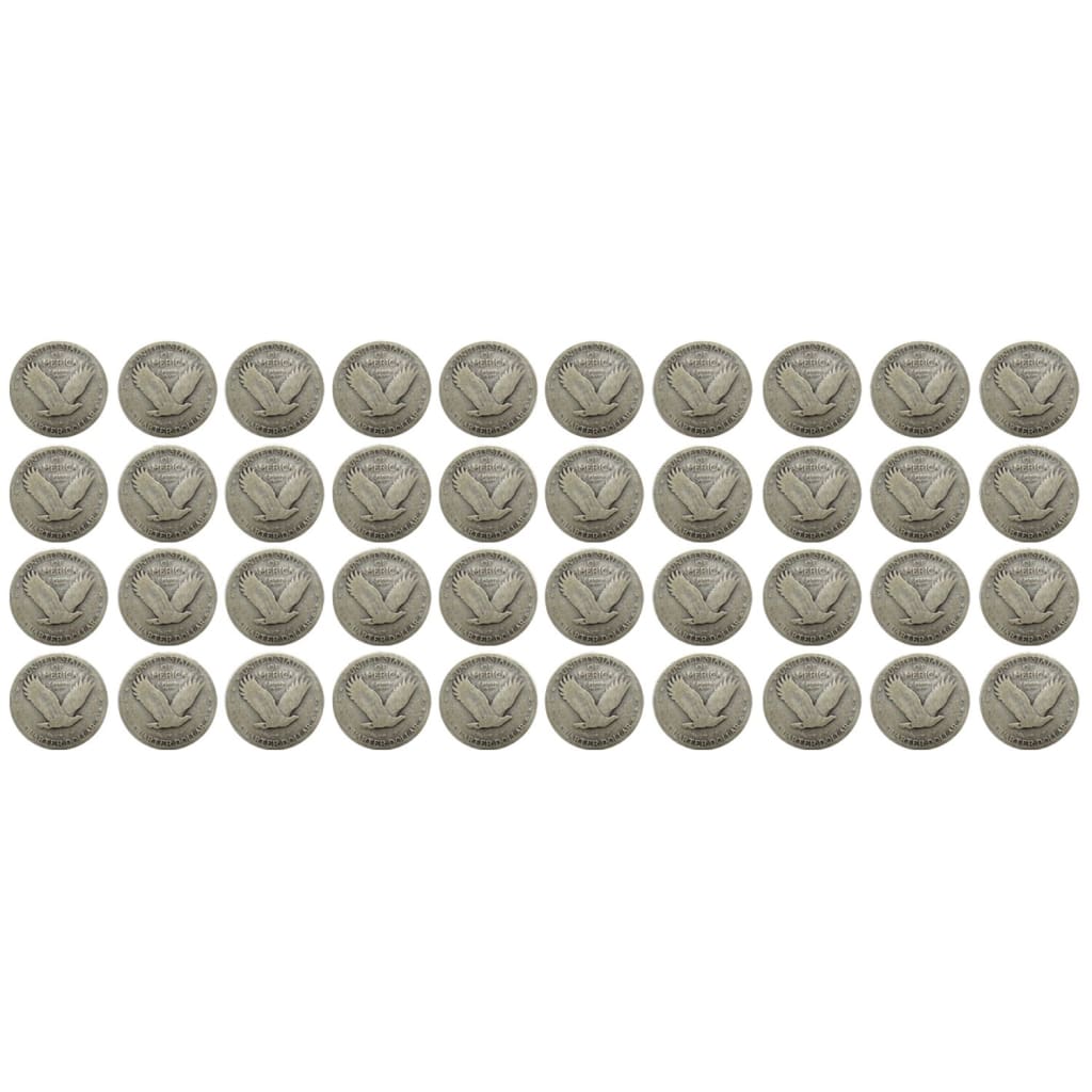 Roll of 40 - 90% Silver Standing Liberty Quarters $10 Face Circulated