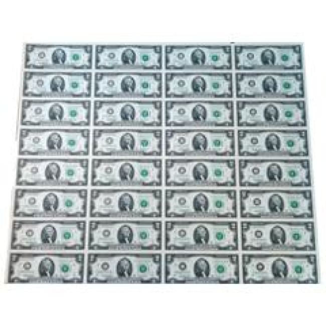 Uncut Sheet of 32 USA $2 Bills - 2009 Series